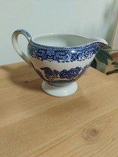 Washington Old Willow English Ironstone Creamer Jug Blue & White Vintage