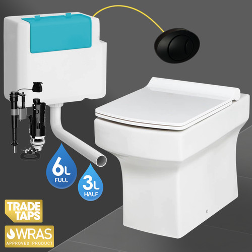 Square back wall - back, toilet