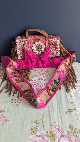Boho bag with shells - boho,