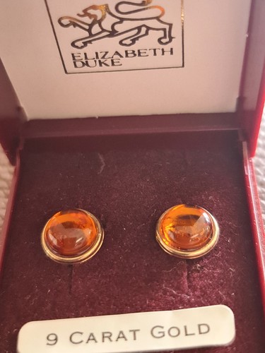 Vintage amber stud earrings - stud,