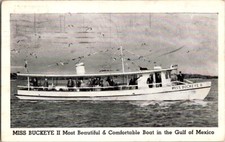 Clearwater Beach Florida-Miss Buckeye II Boat, Lee's Fish Dock Vintage Postcard