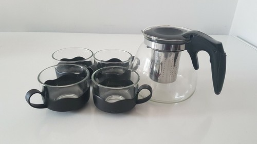 Glass teapot with - , steel