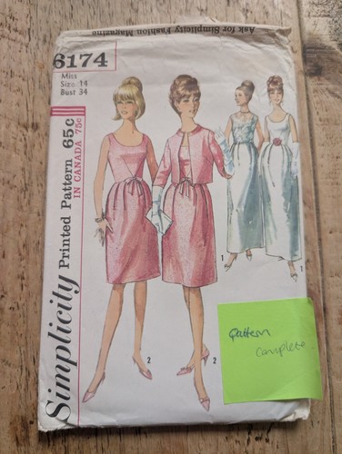Simplicity 6174 vintage 1960s - 6174,