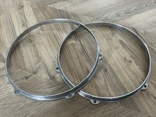 x2 Pair of 12" Ajax John Grey Autocrat Die Cast Tom Drum Hoops Rims - 6 Lug