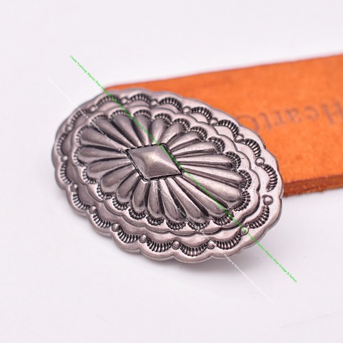 Silver western oval floral - silver,