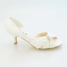 Ladies Diamante Mid Heels Slip
