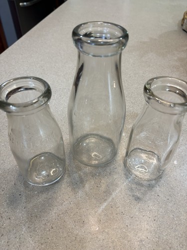 Vintage lot clear glass half - 3,