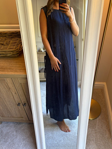 Whistles navy tie - side, maxi