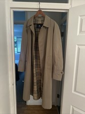 Burberry Ladies Trench Coat Size Large Beige Baumwolle Cotton Blend