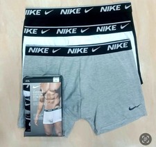 New Nike Men’s Boxers 3 Pack Underwear Trunk White Grey & Black Xmas Gift