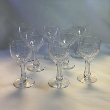 Clear Etched Glass Goblets Set