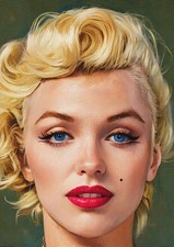 Marilyn Monroe - Unique Oils Illustration Print 57 (A4 Size)