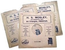 Vintage 10” Cardboard Record Sleeve For Shellac Records, H S Mosley Preston