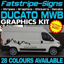 to fit FIAT DUCATO L2 MWB GRAPHICS STICKERS STRIPES DECALS VAN CAMPER MOTORHOME