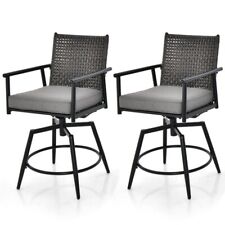 2x Outdoor Swivel Bar Stools