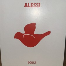 ALESSI 9093 Bird Black Whistling Kettle Made In Italy Excellent Condition