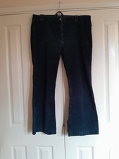 EAST Navy Blue Corduroy Ladies Trousers Size 18