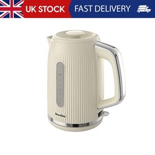 Breville Bold Electric Jug Kettle, 1.7L, 3kW Fast Boil, Cream & Silver - VKT223