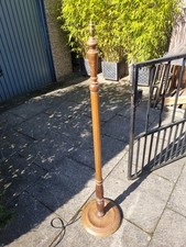 Vintage turned wood floor lamp - wood,