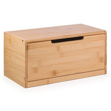 Large Bamboo Bread Bin for Kitchen Countertop, Bread Box For Bread, Bagels Rolls