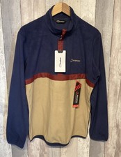 Berghaus Aslam Half Zip Micro Pullover Fleece Blue Natural New with Tags Medium