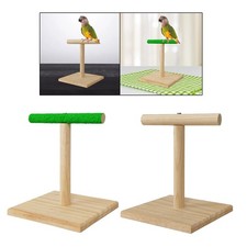 Parrot Stand Bird Perch Play Stand Tabletop Wood Free Standing Portable