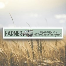 Farmer Outstanding In Their Field Landy Farm Giftware Wooden Momento Block