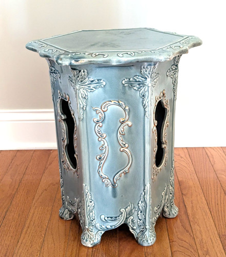 Vtg ceramic blue gray glaze - ceramic,
