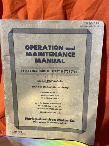 Harley davidson 1942 - 1942, operation