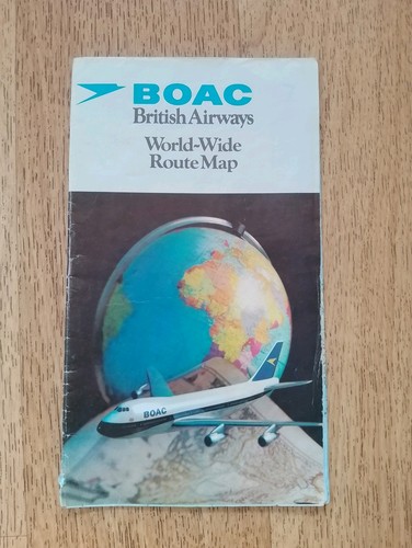 Vintage boac world wide route - wide,