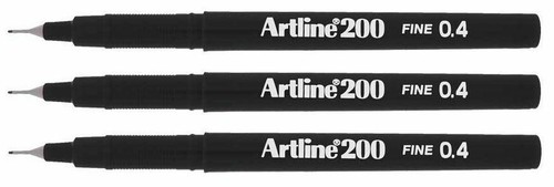 Artline 200 black fineliners - artline,