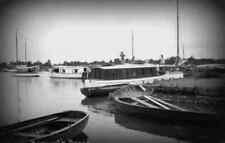 A4 Photo Norfolk Ranworth Broad House Boats Rowing Boats On River