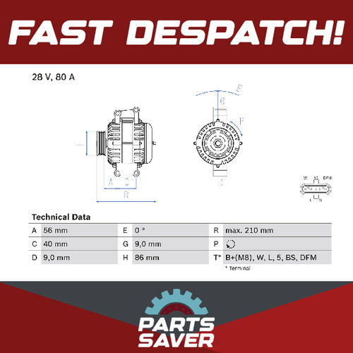 Alternator 0986049320 bosch - alternator,