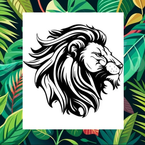 Majestic lion sillhouette - lion,,