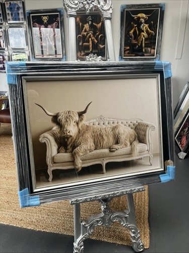 Framed boutique highland - framed, cow