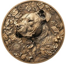Retro Bronze Staffie dog metal sign Staffordshire bull terrier Staffy