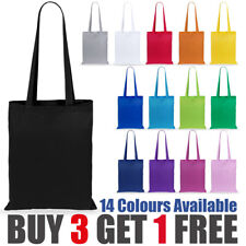 100% Premium Coloured Cotton Canvas Shopping Bag Shoulder Tote Shopper Bags