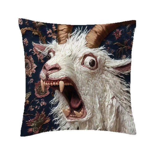 Screaming goat pillow case - goat,