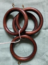 Laura Ashley Curtain Rings Dark Oak Finish Wood for 45mm curtain pole
