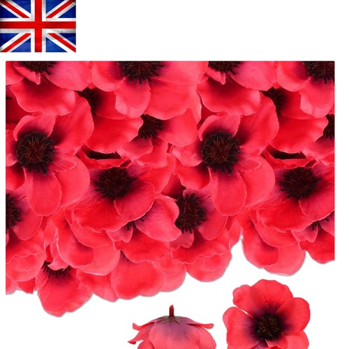 Realistic red poppies - red,