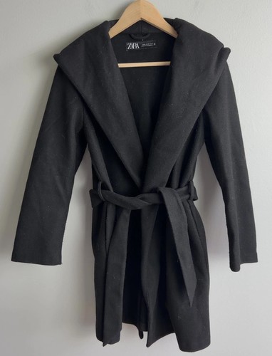 Zara black belted - belted, wrap