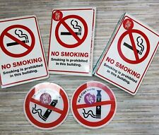 No Smoking Set Of 5 signs No Ecigs double sided metal & Round Barry's Portrush