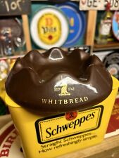 Vintage Whitbread 1742 Brown ceramic ashtray Man Cave Breweriana collectable