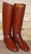 Moss Bros Brown English Leather Equestrian Long Riding Boots - Size UK 9.5