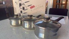 Prestige , Saucepan Set 3 Pc Stainless Steel Cookware - 16cm /18cm/20Cm