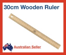 30cm Wooden Ruler Standard Metric Brown Quality Geometry School Balsa School New