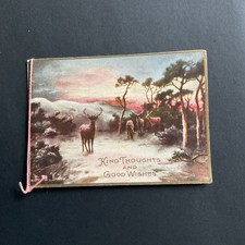 Vintage Used Christmas Card Of Deer