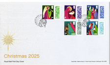 2025 GB XMAS CHRISTMAS 2025 STAMP SET FDC *NICE* BETHLEHEM ALTERNATE PMK 4.11.25