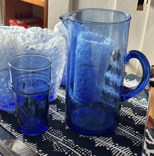 Moroccan beldi glass jug - glass,