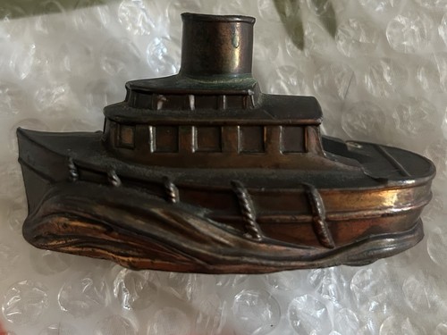 Vintage brass ship - brass,